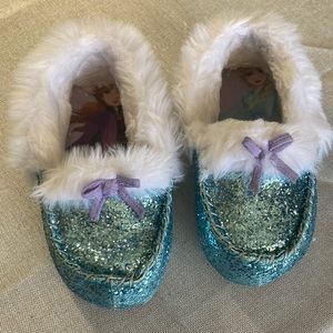 Disney frozen slippers 2/3 blue glitter Anna Elsa